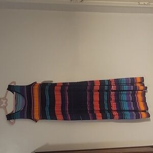 Macy's My Collection Striped Maxi Sleeveless Dress, Size: L, NWT